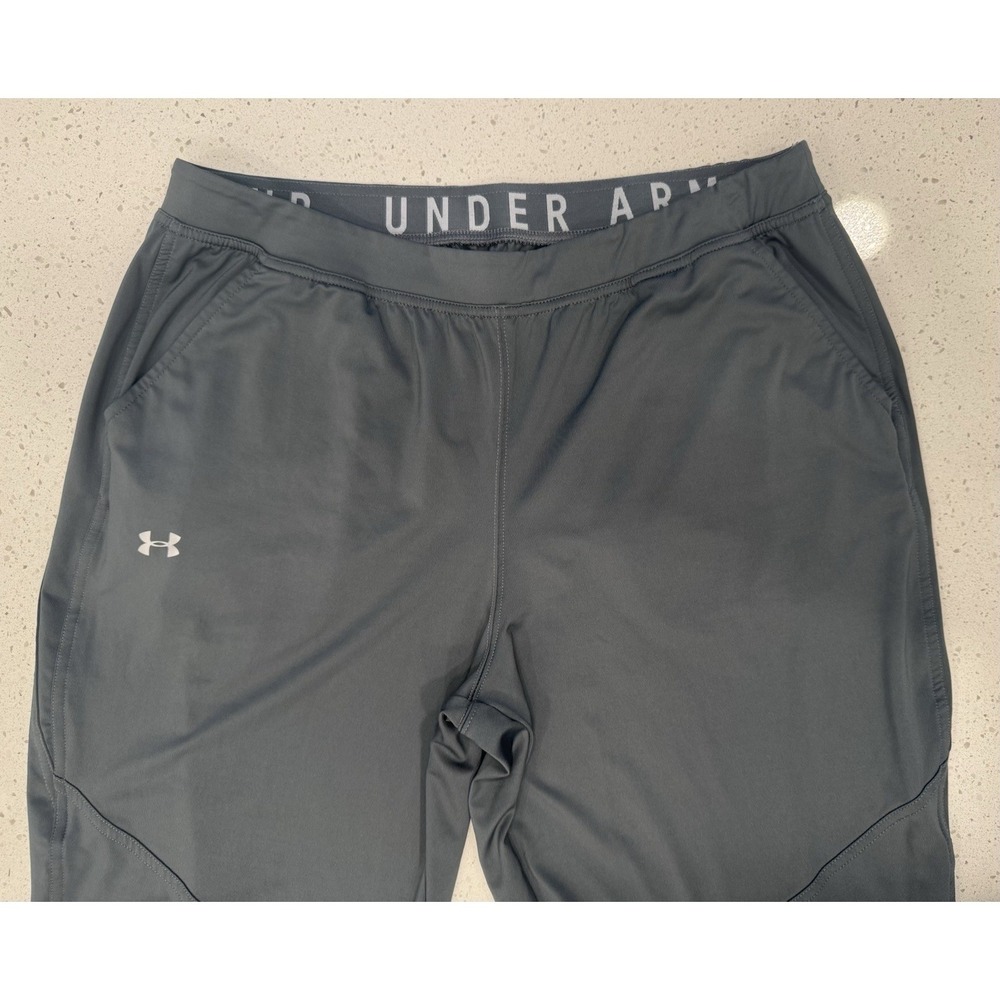 Under Armour Mens 32" Gray Loose Fit Tapered Jogger Athletic Pants With Pockets